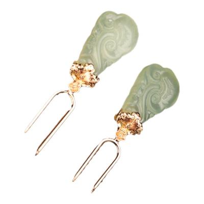 汉服玉簪古风岫玉现货簪子简约