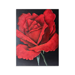 法式玫瑰花卉肌理感客厅背景墙装饰画摆件桌面摆画高级感挂画壁画