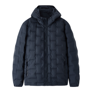 【无缝90绒】庄吉男士轻薄羽绒服2025秋冬新款连帽外套保暖男装