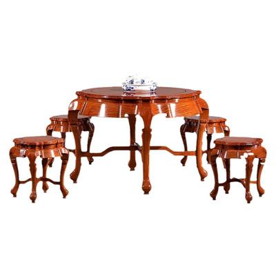 华夏木匠缅甸花梨木圆鼓桌