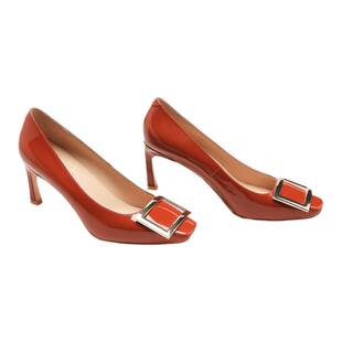 【王小毒】纵你欢心●太女人7cm方头漆皮细高跟鞋女真皮增高单鞋