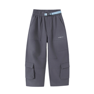 半度闲女童加绒加厚工装裤洋气秋冬装新款儿童冬季保暖运动长裤子