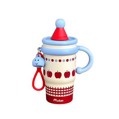 高颜值女生把手杯子大容量保温杯