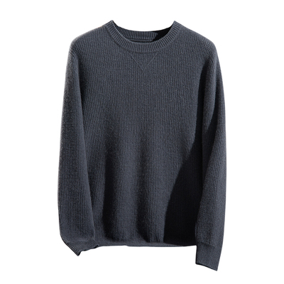 秋冬新款男士圆领加厚针织羊绒衫