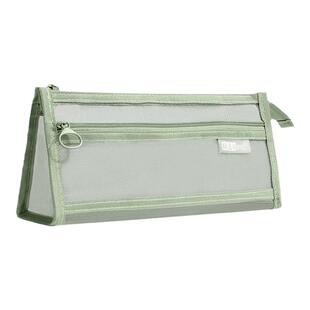 大容量透明网纱笔袋双层文具袋学生考试专用铅笔袋高颜值风文具盒