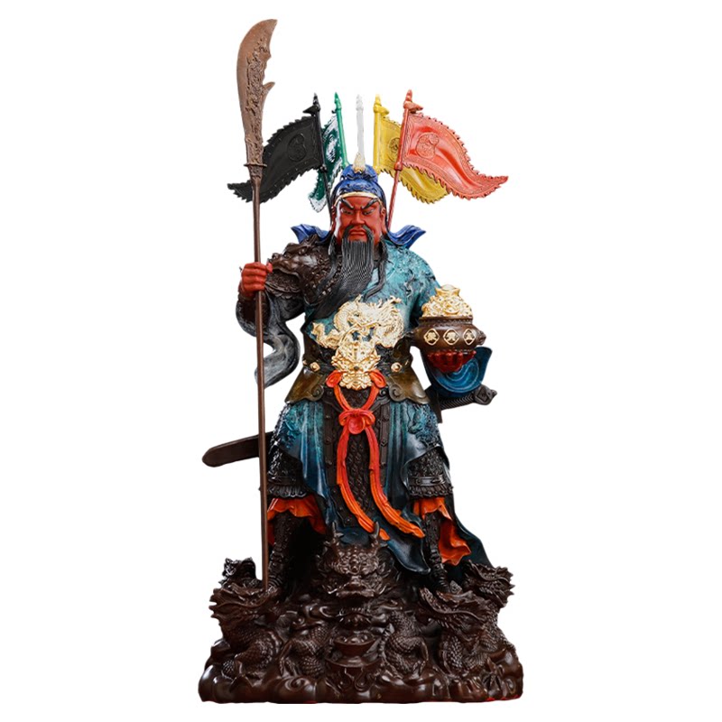 铜关公神像武财神祥龙关羽摆件
