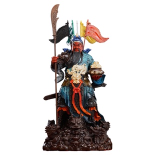 圆通纯铜关公神像武财神关羽摆件关二爷供奉神像客厅公司店铺招财