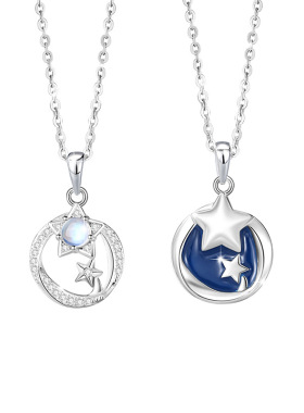 星星s925纯银情侣项链男女时尚百搭星河流星雨吊坠锁骨链朋友礼物