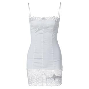 欧美风性感蕾丝拼接丝绸吊带裙25春夏法式纯欲辣妹气质包臀连衣裙