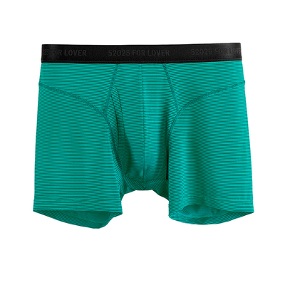 【3件8折】52025三向提臀骑行运动男士内裤男长平角冰丝间条纹