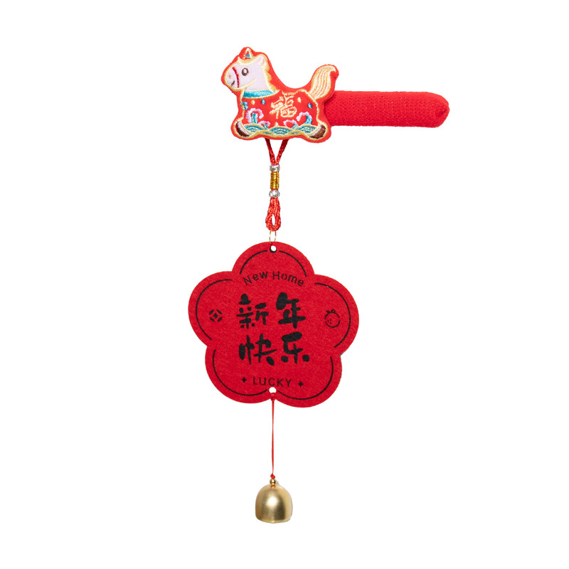 马年春节喜庆红色门把手套