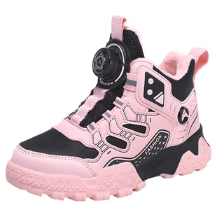 ABC SHIELD女童外贸处理加绒保暖棉鞋女孩软底防滑耐脏防水运动鞋