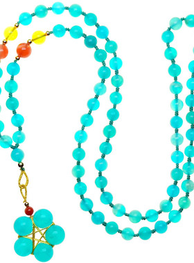 2025年新款莫桑比克天然冰种天河石毛衣链秋冬长款项链女