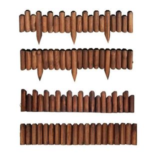 防腐木围栏栅栏碳化实木庭院花坛菜园木质小篱笆室外装饰木桩护栏