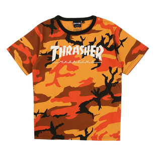 现货 潮玩艺 THRASHER 美版 LOGO印花ROTHCO联名迷彩满印短袖