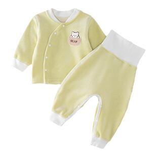 婴儿套装宝宝分体衣服加厚秋冬装婴儿保暖内衣秋冬开裆家居服暗扣