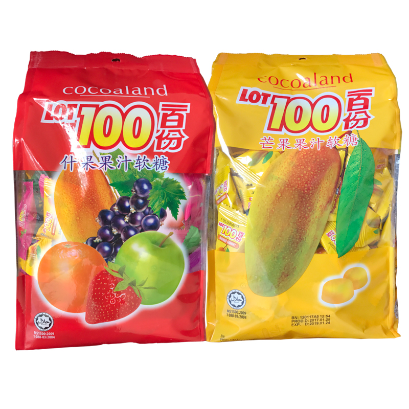 马来西亚进口糖果LOT100一百分芒果综合软糖cocoaland儿童节礼物