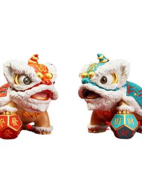 醒狮招财摆件国潮舞狮新中式家居玄关装饰品办公室乔迁开业礼物