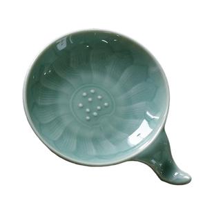 问心堂青莲陶瓷墨碟墨盒无盖墨碟国画调色盘带笔架笔搁墨汁收纳龙泉小楷专用墨碟文房四宝书法用品国画工具