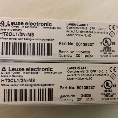 议价劳易测Leuze激光传感器HRTL 3B/66 HT3CL1/2N HT3CL1/4P 5013