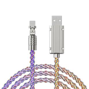 RGB发光旋转数据线6a快充typec幻彩渐变色弯头加粗充电线适用苹果华为vivooppo安卓闪充呼吸灯流光车载氛围灯