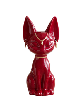 埃及猫招财猫中古风摆件客厅玄关家居桌面书房复古装饰品创意摆设