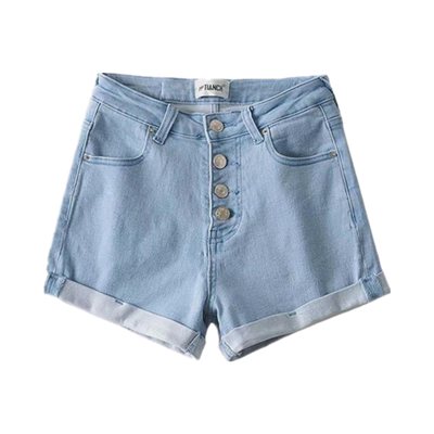 蜜桃妹妹浅色常规高腰女霞四排扣