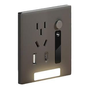 人体感应地脚灯带五孔插座带USB快充Type-c嵌入式小夜灯床头面板