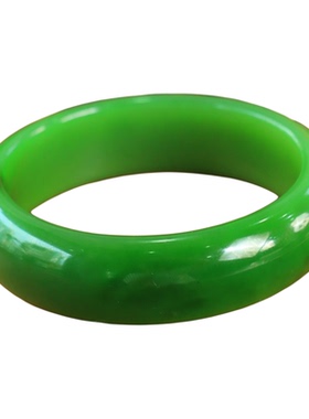 和田玉老坑碧玉手镯女款平安镯