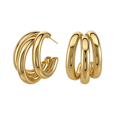 大嫂同款金色女士耳环2026新款爆款女人味高级感夸张独特简单大方