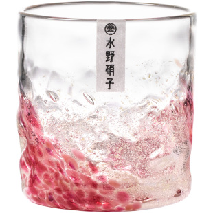 【自营】日本进口水野硝子夜光玻璃杯星空樱花水杯威士忌酒杯杯子