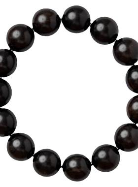 普陀山天然黑檀手串男款念珠盘玩檀木手串沉香盘珠静心佛珠盘串