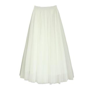 白色2025新款秋冬季纱裙半身长裙长款蓬蓬a字半身裙子半裙女超美