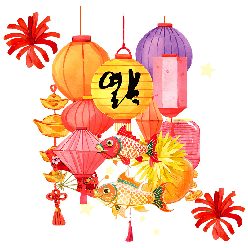 乔迁之喜饰窗花2027福字入宅门贴过年灯笼贴画橱窗静电玻璃贴纸