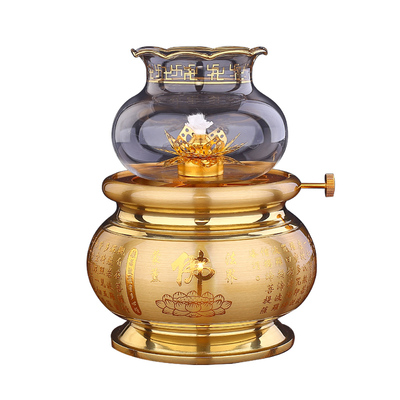纯铜家用莲花液体酥油灯盏供佛灯