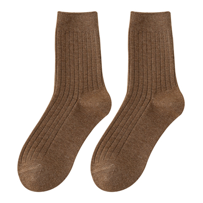 保暖男羊毛双针中筒袜舒适