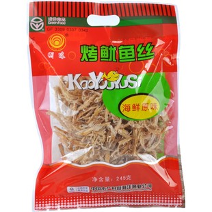 明珠舟山特产烤鱿鱼丝即食海鲜干货零食海味小吃鱿鱼丝245g