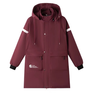 冬季新款罩衣女加绒加厚棉防水围裙防风保暖上班外穿工作服男大褂