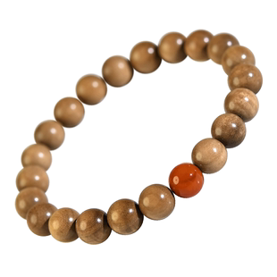 老山檀手串女男绿松石和田玉水晶玛瑙黄金檀香木佛珠手链南红手串