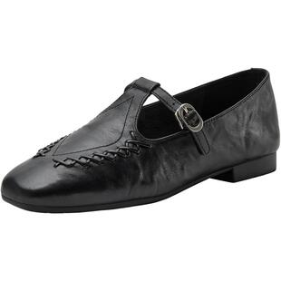 Bata乐福鞋女2026春季商场新款复古英伦风羊皮软底单鞋AVL34AA6