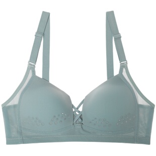 内衣女超薄款缩大胸显小防下垂上托聚拢收副乳无钢圈无痕小文胸罩