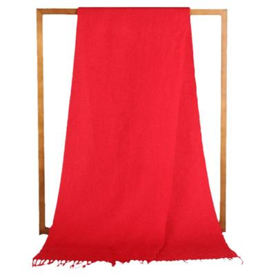 恒源祥纯羊绒围巾女士本命大红色