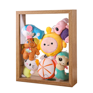 萌粒透明收纳罐中空立体画框摆件公仔展示盒玩偶DIY干花标本相框