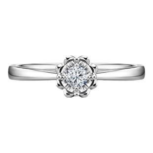 [新年礼物]DRBELIEVE雪心印记告白求婚钻戒铂金红宝石镶嵌WJ0136