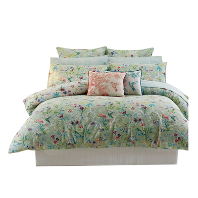 60支纯棉贡缎被套单件印花长绒棉