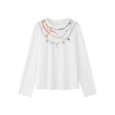 WhyBerry 25AW“夏末回讯”原创链条印花上衣鬼马少女感长袖打底