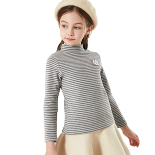 女童打底衫春秋儿童长袖T恤2025新款纯棉上衣大童半高领加绒童装