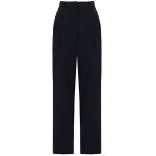 马天奴女装秋冬秋深宝石蓝色直筒西装裤子长裤通勤时尚气质