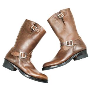 ATTRACTIONS BILT LOT.444 棕色茶芯马臀皮工程师复古高筒机车靴