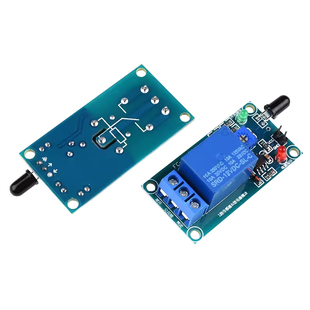 F5火焰传感器模块5/12V火源探测红继电器控制火光检测报警(3/4线)